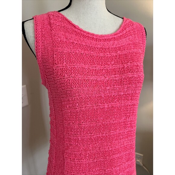 Lilly Pulitzer Sleeveless Sweater Hot Pink With Fringe Size Small - Picture 2 of 9